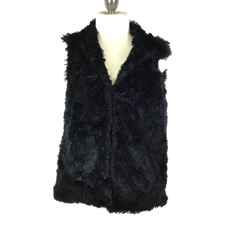 Betsey Johnson Black Faux Fur Vest Women’s